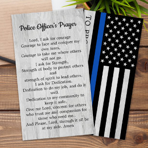 Poliser Prayer Dikt Thin Blue Line Card Visitkort