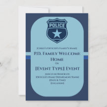 Polisfamilj födelsedagsinbjudan