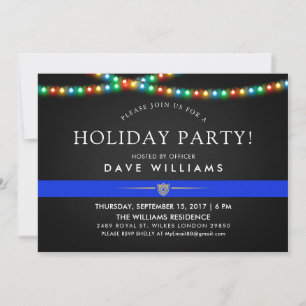 Polisfärgad jul Party Inbjudningar