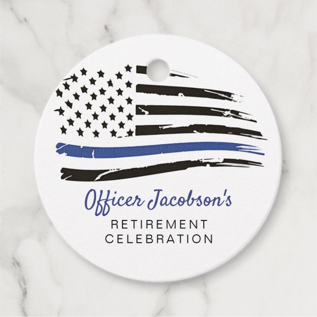 Polisfärgen Thin Blue Line Pension E Gåvor Etiketter (Framsida)