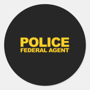 Polisfederala Agent Runt Klistermärke