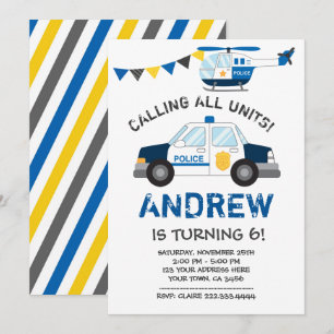 Polisfödelsedaginbjudan Inbjudningar