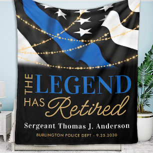 Polisförklaring Thin Blue Line Pension Gift Fleecefilt