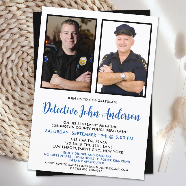 Polisfoto Tillsatta lagar Pension 2, Party Inbjudningar (Skapare uppladdad)