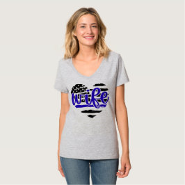 Polisfru Thin Blue Line Heart Kvinnors T-shirt