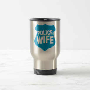 PolisFRUN med kommenderar emblem skyddar Resemugg