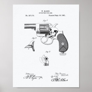Polisgarnet 1881 Patent Art - Vitbok Papper Poster