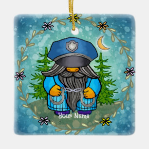 Polisgnome Julgransprydnad Keramik