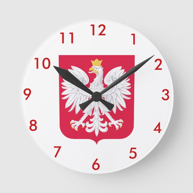 Polish* Coat of Arms Wallclock Rund Klocka (Framsida)