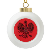 Polish Eagle Snowflake Framed Ornament