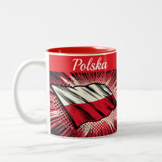 Polish flag coffee Mug Två-Tonad Mugg