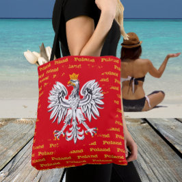 Polish Flag Tote, Eagle, Poland fashion Tygkasse
