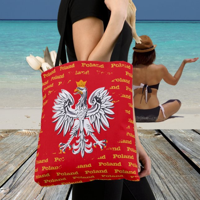 Polish Flag Tote, Eagle, Poland fashion Tygkasse (Skapare uppladdad)