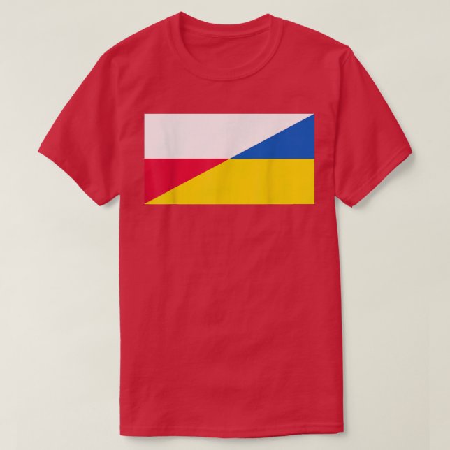Polish Support for Ukraine Ukrainian Flag and Pola T Shirt (Design framsida)