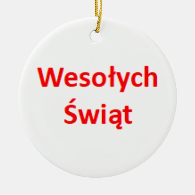 polish wesolych swiat julgransprydnad keramik (Framsidan)