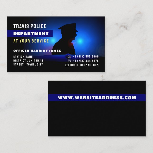 Polishaluette, polischef, Tillsatta lagar Visitkort (Fram/baksida)