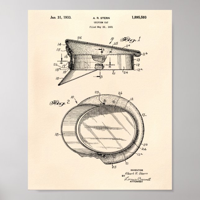 Polishat 1933 Patent Art - Gammal peper Poster (Framsidan)