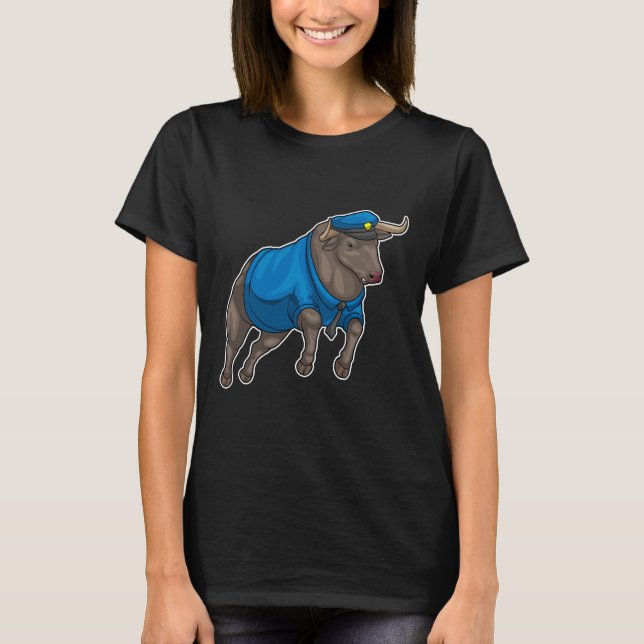 Polishatt vid Bull Police Cop T Shirt (Framsida)