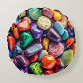 Polished Sea Rocks Round Throw Pillow Rund Kudde