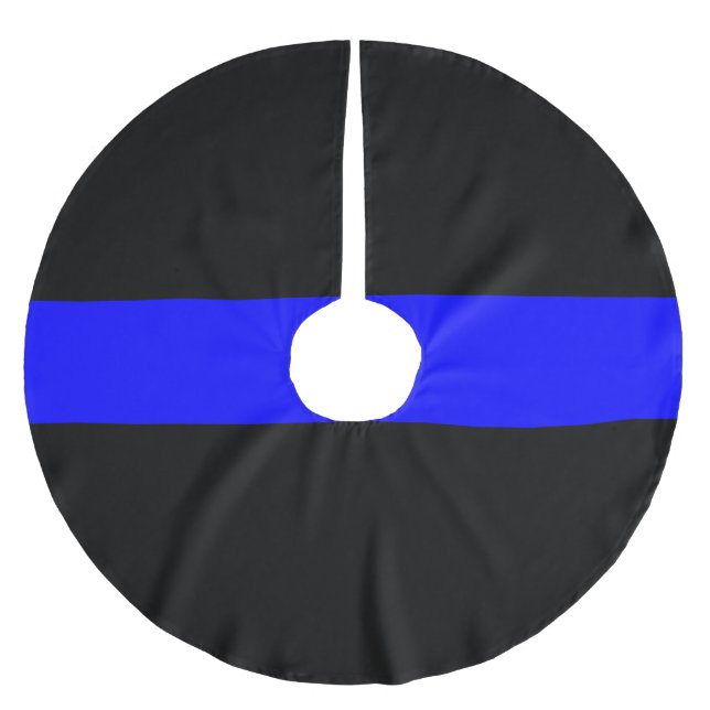 Polisiärt den tunna blålinjen julgransmatta borstad polyester (Framsidan)