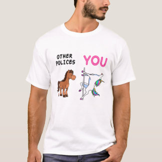 Polisjobb citerar Gift, polis Funny Unicorn Desig T Shirt