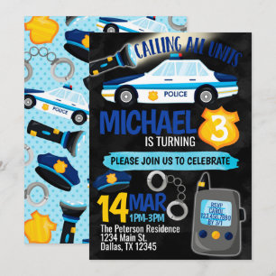 Poliskåren Födelsedagsfest inbjudan