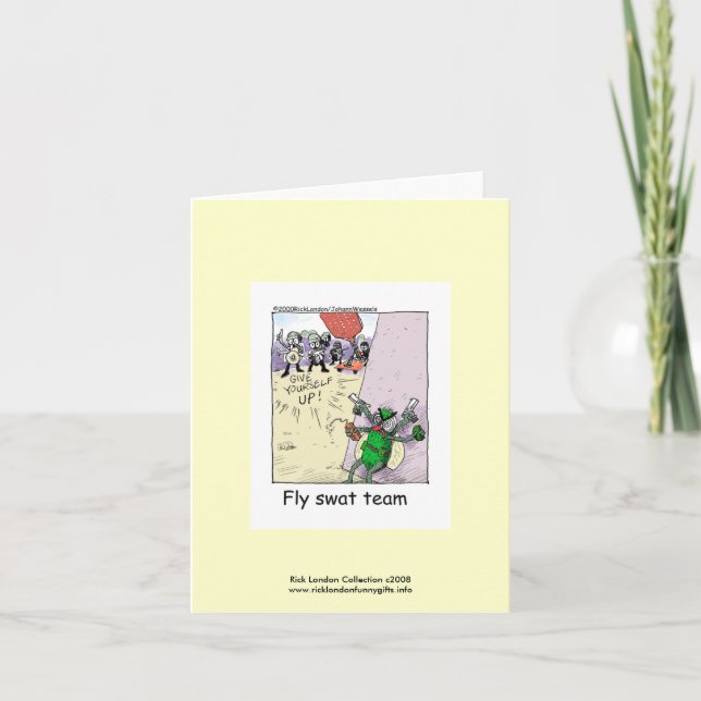 Poliskarikatyr Flugsmattteam På Greeting Card Kort (Framsida)