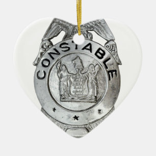 Poliskonstapelt emblem julgransprydnad keramik