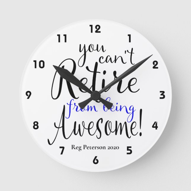 Poliskontoret Pension Thin Blue Line Rund Klocka (Framsida)