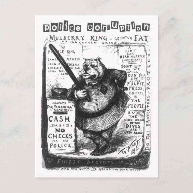 Poliskorruption - skyddar beskyddarna? vykort (Framsida)