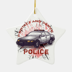 Poliskort Julgransprydnad Keramik