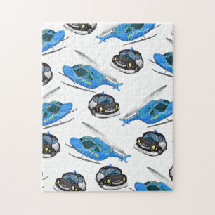 Poliskort och helikopter pussel