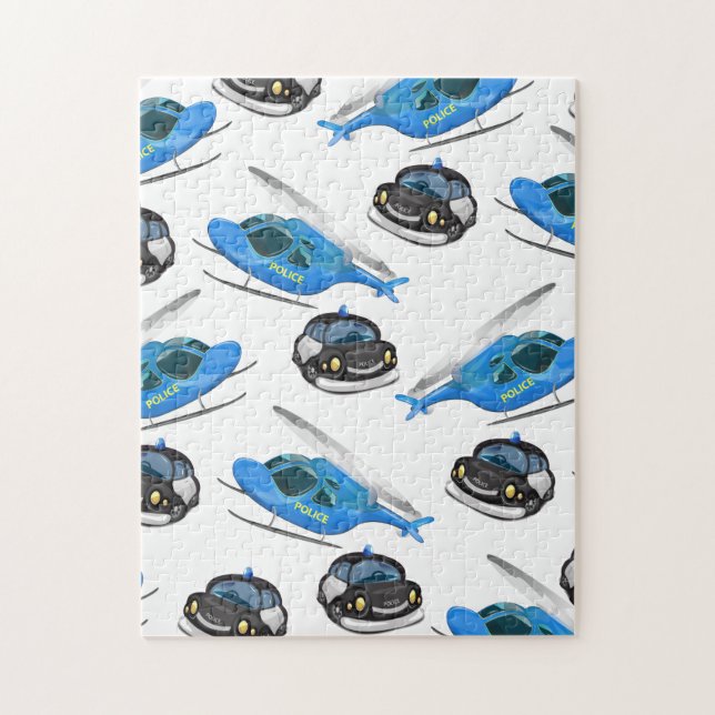 Poliskort och helikopter pussel (Vertikal)