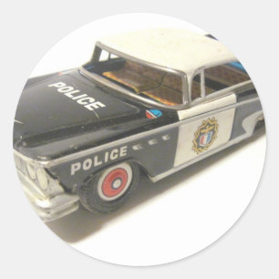 Poliskort Runt Klistermärke