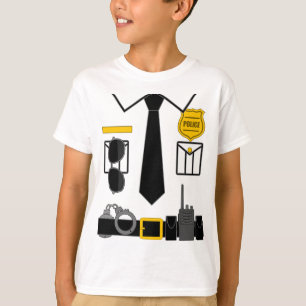 Poliskostnad för och Vuxnor Halloween-polisbyrån T Shirt