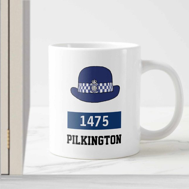 Poliskvinna Gift. UK Police WPC Hat Jumbo Mugg (Skapare uppladdad)