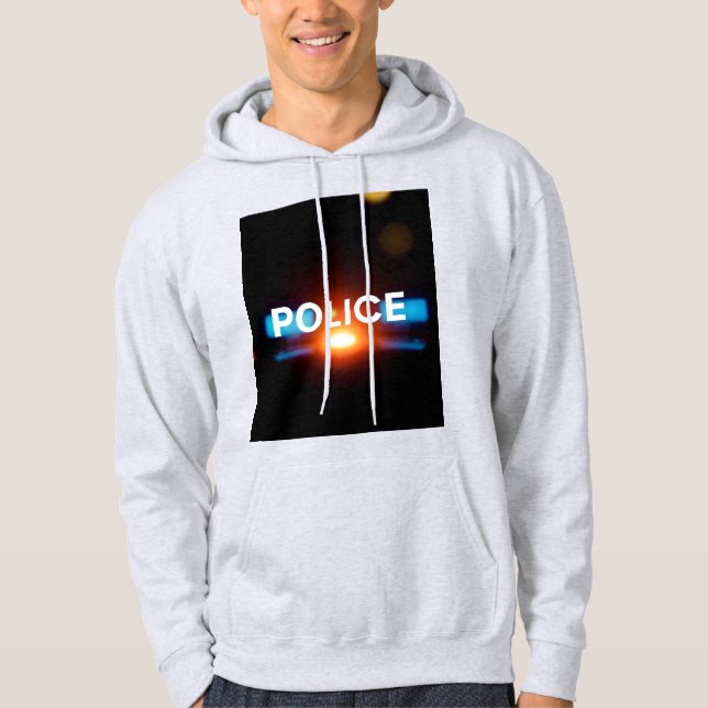 Polisljus – Blinkande Nöddesign för Natt Hoodie (Framsida)