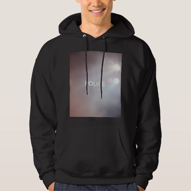 Polisljus – Blinkande Nöddesign för Natt Hoodie (Framsida)