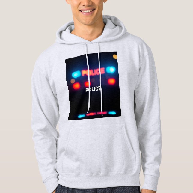 Polisljus – Blinkande Nöddesign för Natt Hoodie (Framsida)