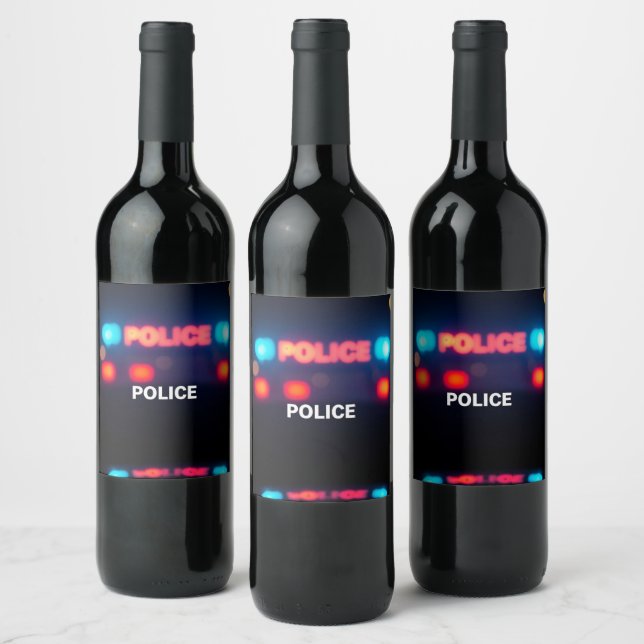 Polisljus – Blinkande Nöddesign för Natt Vinflaska Etikett (Flaskor)