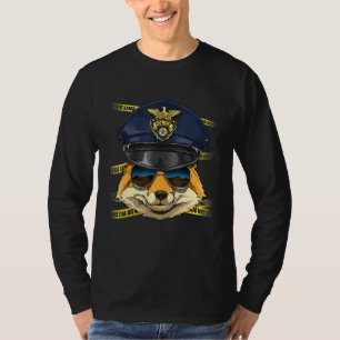 Polisman Fox PD Kriminal Polis Brottsplats Vild Dj T Shirt