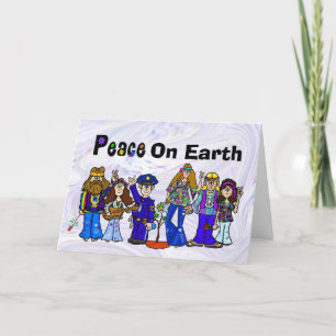 Polisman och hippies Julkort Kort