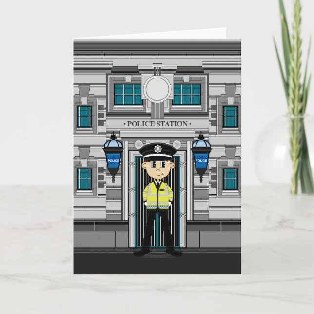 Polisman och poliskort Station Kort (Framsida)