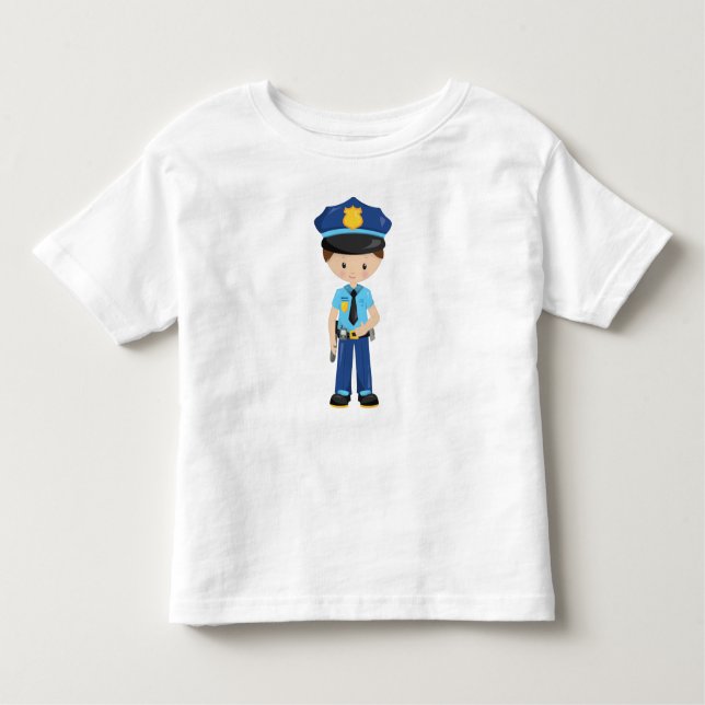 Polisman, polisman, polis, polis, polis, brun luft t shirt (Framsida)