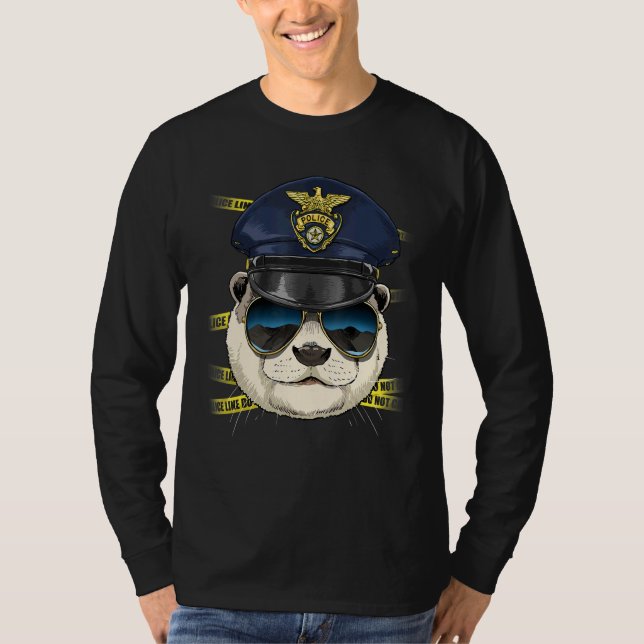 Polisman Utter PD Polis Brottsplats Havsdjur T Shirt (Framsida)