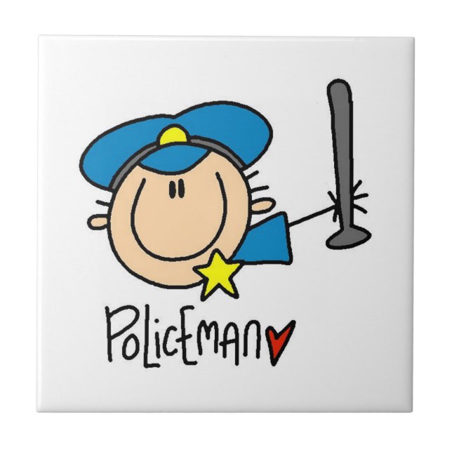 Polisman Yrke Kakelplatta (Framsidan)
