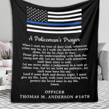 Polismannens bön Modern Thin Blue Line Flagga