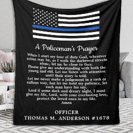 Polismannens bön Modern Thin Blue Line Flagga Fleecefilt