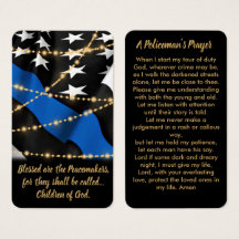 Polismannens Prayer Card Polisgåvor från Studenten