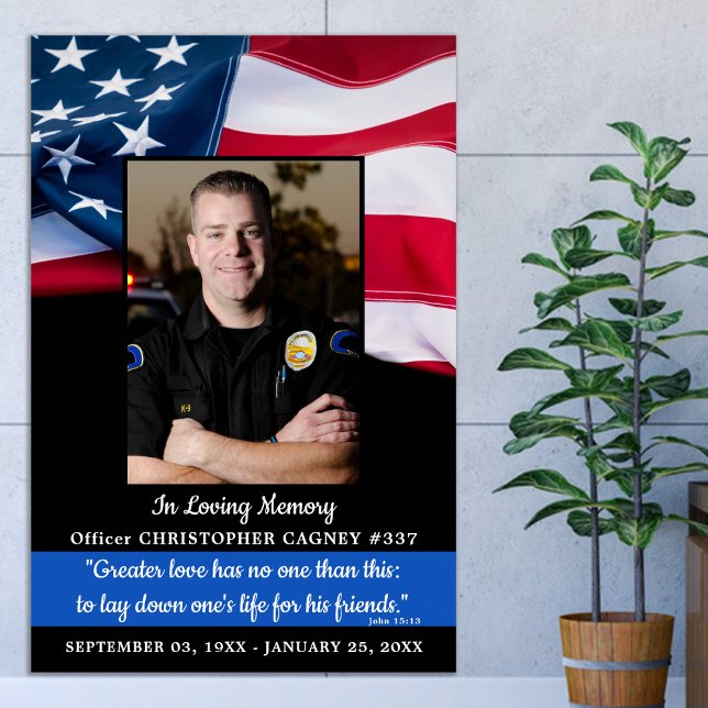 Polisminnesmärke Till minne av Funeral minnessaker Poster (Skapare uppladdad)